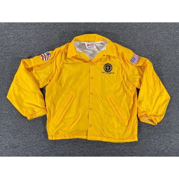 VINTAGE Birdie By Richard A. Leslie Jacket Mens Large Yellow Button Up USA Made - Picture 1 of 12